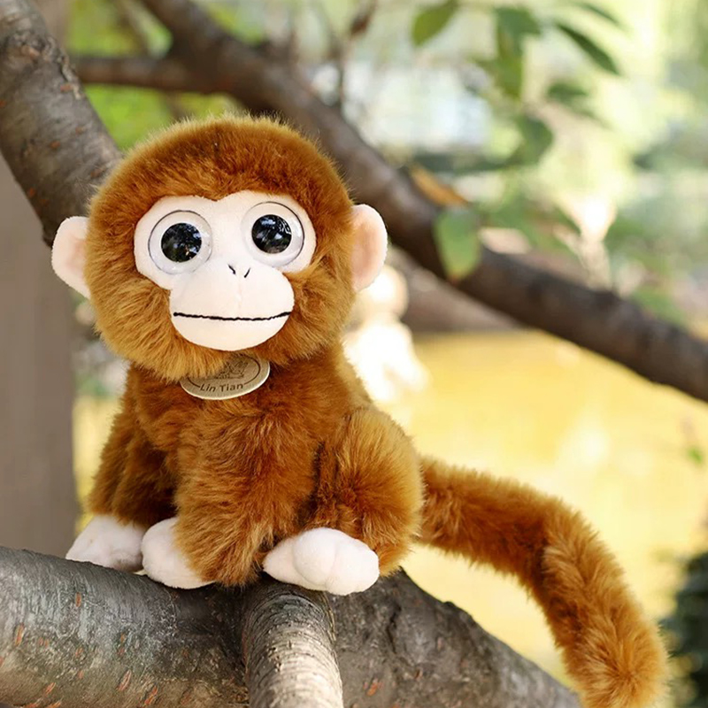 Wholesale simulation golden big eyed monkey plush toys made of super soft fabric, children's comfortable dolls, birthday gifts Y260128