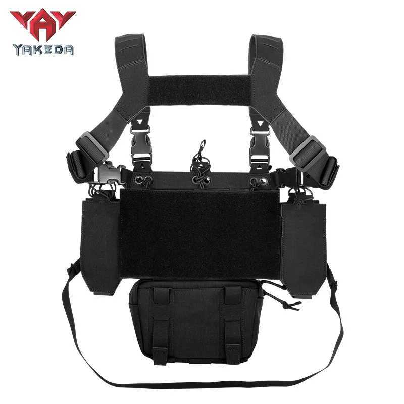 YAKEDA Tactical Chest Mini Rig Vest with Magazine Pouch Adjustable Detachable Laser-cutting Molle Modular Chest Vest XJ251114