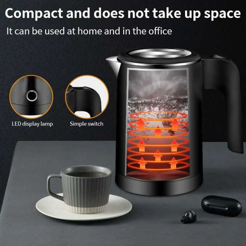 500ML Stainless Steel Portable Water Boiler Pot For Hotel Family Trip Kitchen Smart Kettle Pot Travel Electric Kettle Tea Coffee Y251114