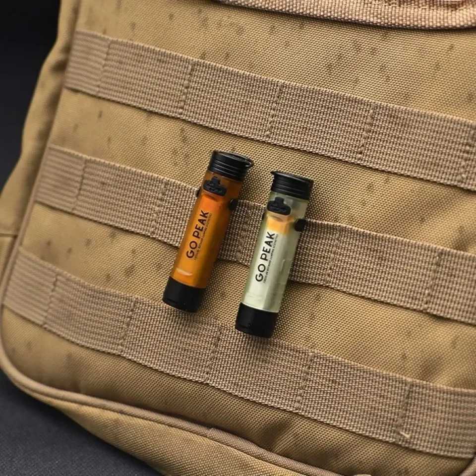 Gopeak Outdoor Mini Pocket Flashlight Camping Key Clip Cap Ambient LED Long Endurance Disaster Emergency Strong Light M251115