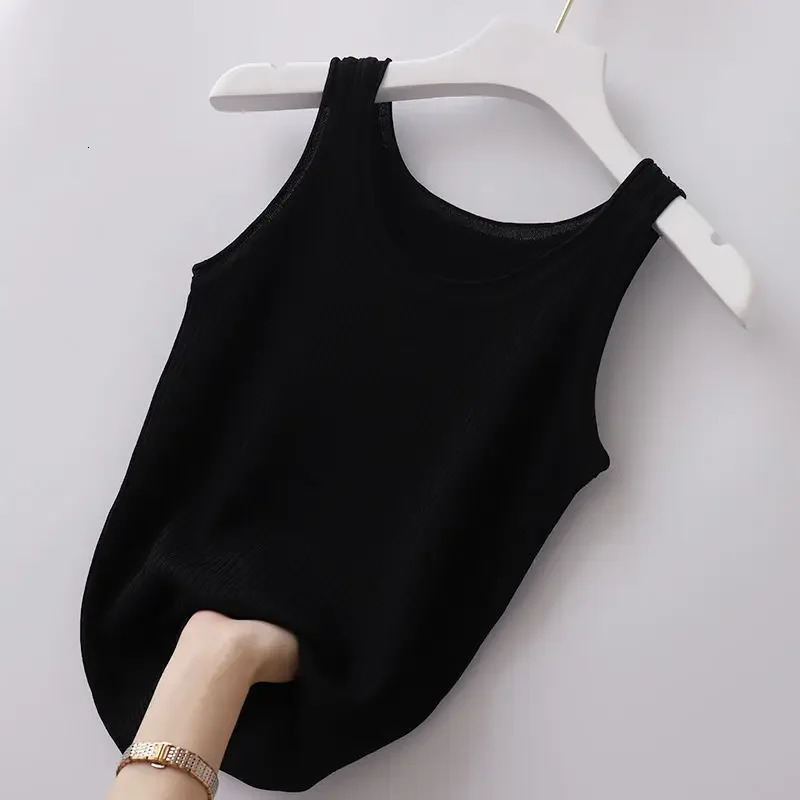 Sexy sleeveless Camisol Tshirt basic vest for girls fully matched street clothing Y2K Oneck cut top womens tight fitting dress 250414Z