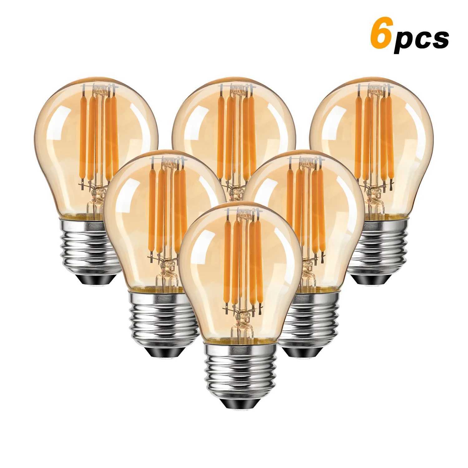 G45 4W Globe Light Bulbs Amber Glass LED Filament E27 Screw Base 220V 2700K 40W Equivalent Retro Decorative Dimmable Edison Bulb C251115