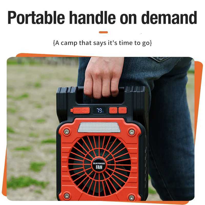 Outdoor camping fan portable USB tent lighting LED multifunctional camping solar electric fan M251115
