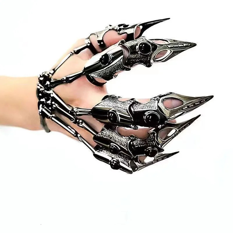 ZHUHE Skeleton Ghost Claw Open Ring Cyberpunk Style for Women Mens Jewelry Accessories Party Gifts 251113