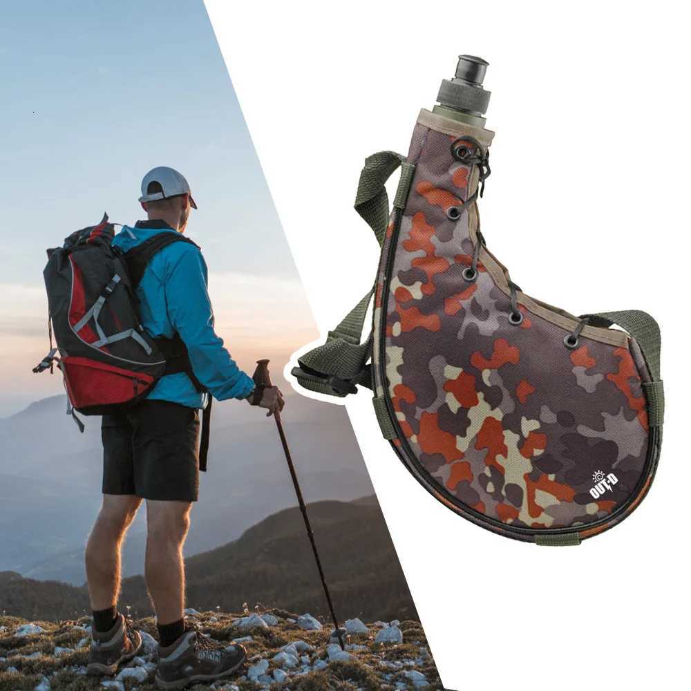 Outdoor Water Bottle 800ml Water Kettle Sports Bottles with Shoulder Strap for Hiking BackpackingW251114