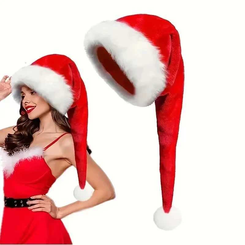 Super Long Christmas Hats Soft Comfortable Santa Hat Red Durability Thickened Velvet Christmas Hat Mens and womens Y251115