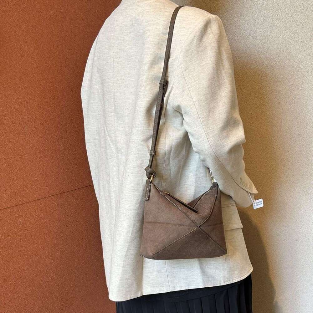 Mm Women's Bags 24 New Geometric Folding Frosted Leather, Single Shoulder Armpit Bag, Handbag Design, Casual Women's Bag