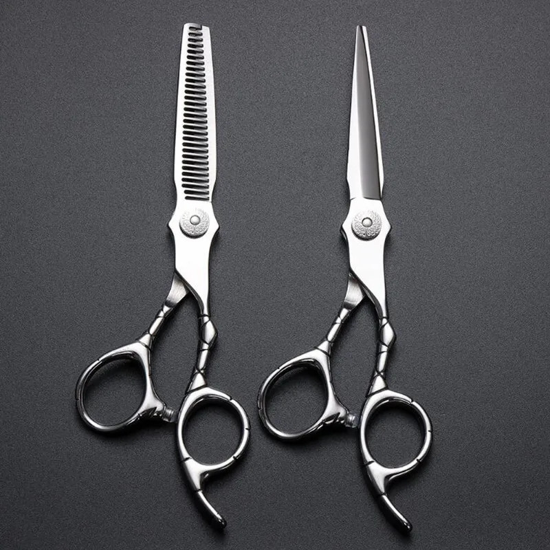6.0 inch Hair Scissors Professional Patterned Handle Hairdresser Barber Tools Salon Hair Cutting Thinning Shears 250414