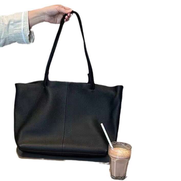 Mm Women's Bags Head Layer Cowhide Tote With Large Capacity For Women's Versatile Commuting Shoulder New Minimalist Shopping Underarm Bag