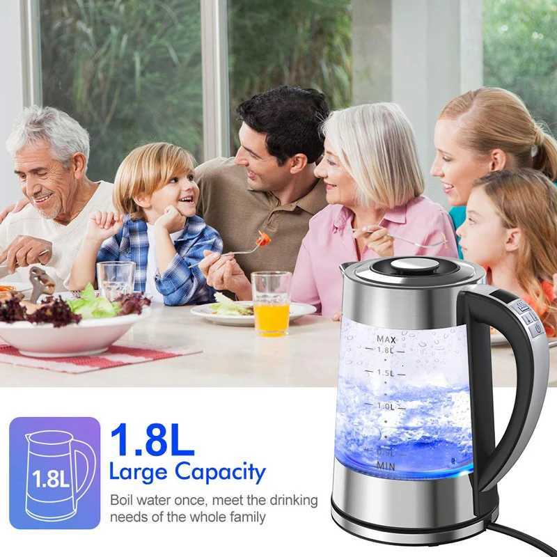Smart Thermostatic Glass Electric Kettle 18L Capacity Automatic Thermostat Suitable for Home Office Hotel Y251114