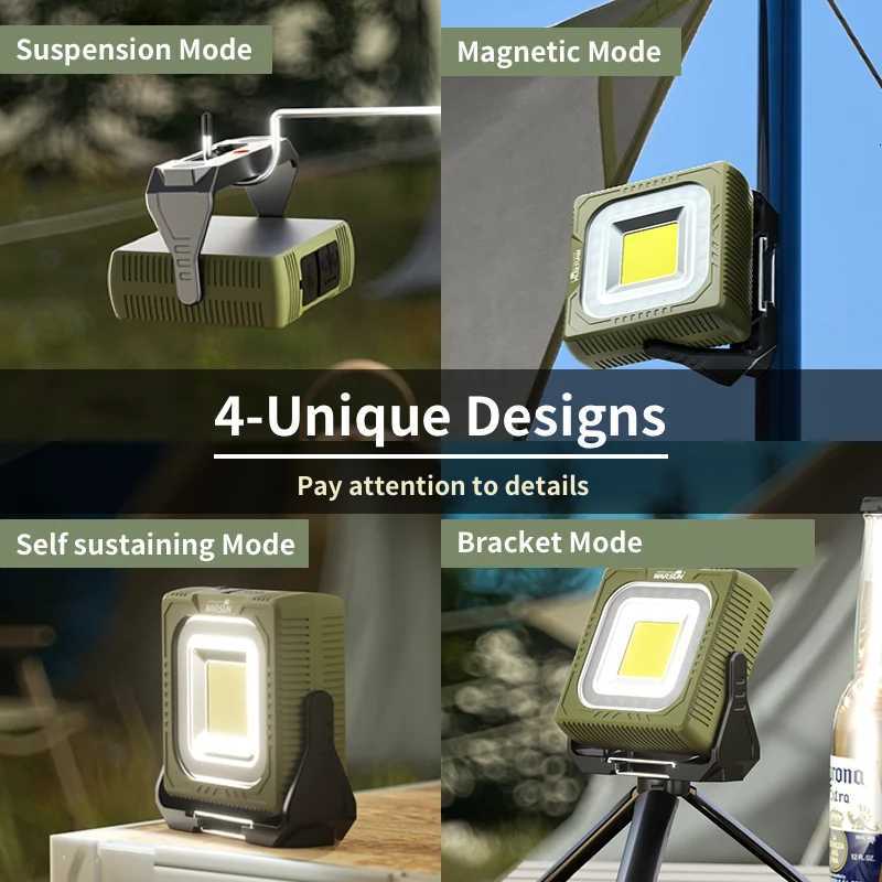 WARSUN G600 1000lm Rechargeable COB LED Work Light Portable Camping Lantern with Emergency Red Warning Light M251115