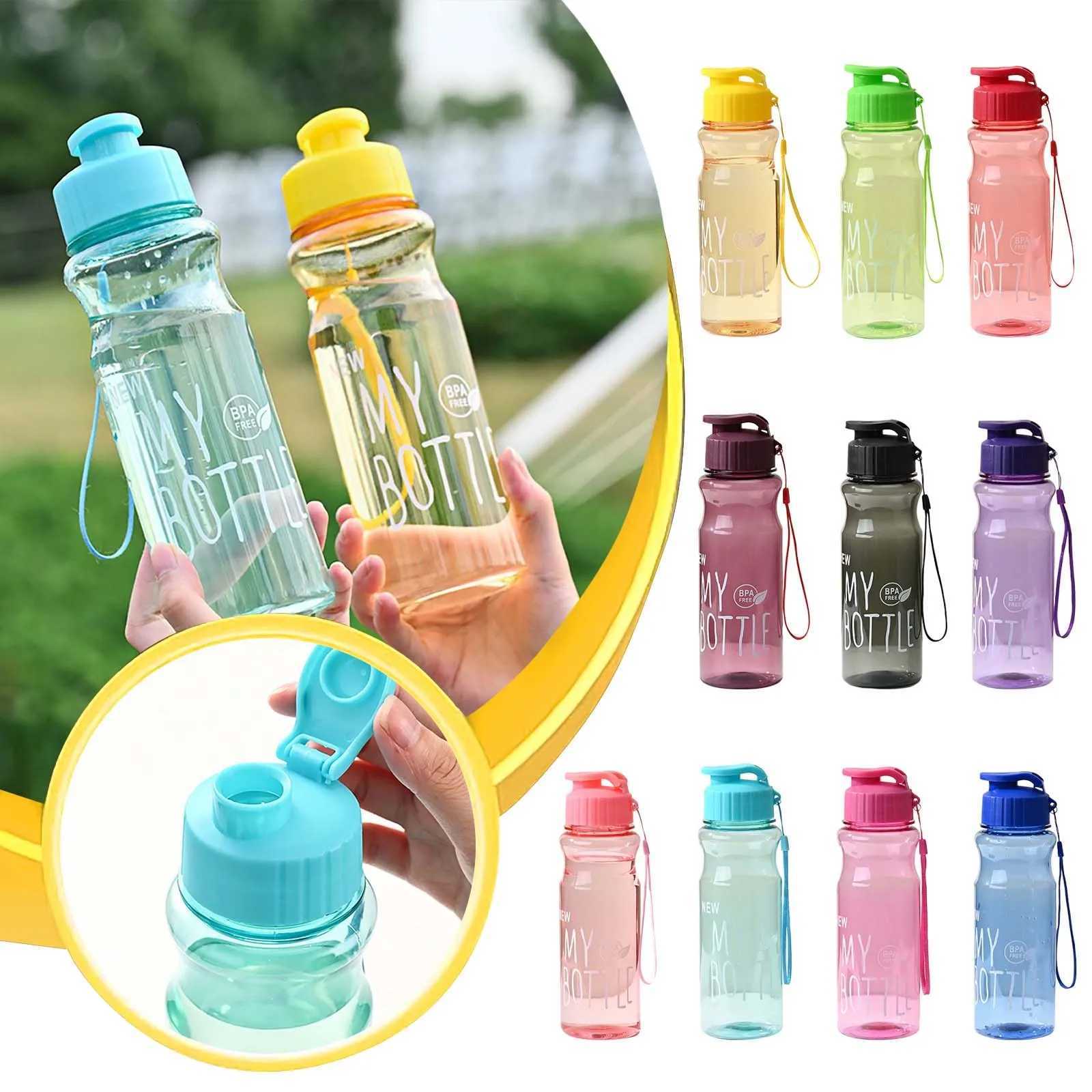 Transparent Water Bottle Portable Sport Cup for Drinking Kitchen Tools 650ML Water Bottle For School Gym Travel Girl BoyW251114