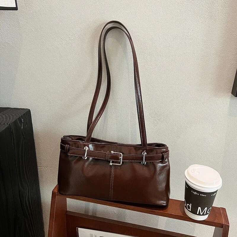 Vintage Handbag For Women Large Capacity 2024 New Autumn/Winter Underarm Commuting Korean Casual Single Shoulder Tote Bag