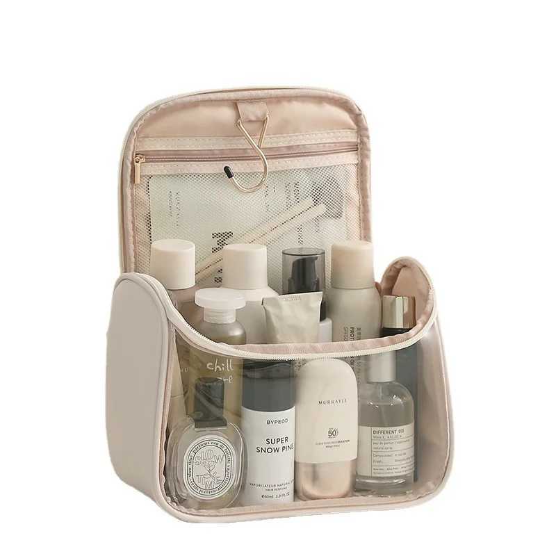 Transparent makeup bag used for hanging travel toilet cosmetics large capacity waterproof zipper organizerXJ250415