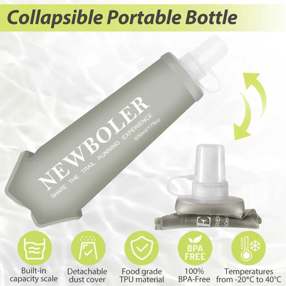 EWBOLER 150/250/500 Outdoor Collapsible Silicone Bite Size Water Bottle Running Camping Hiking Travel Convenient Water BottleW251114