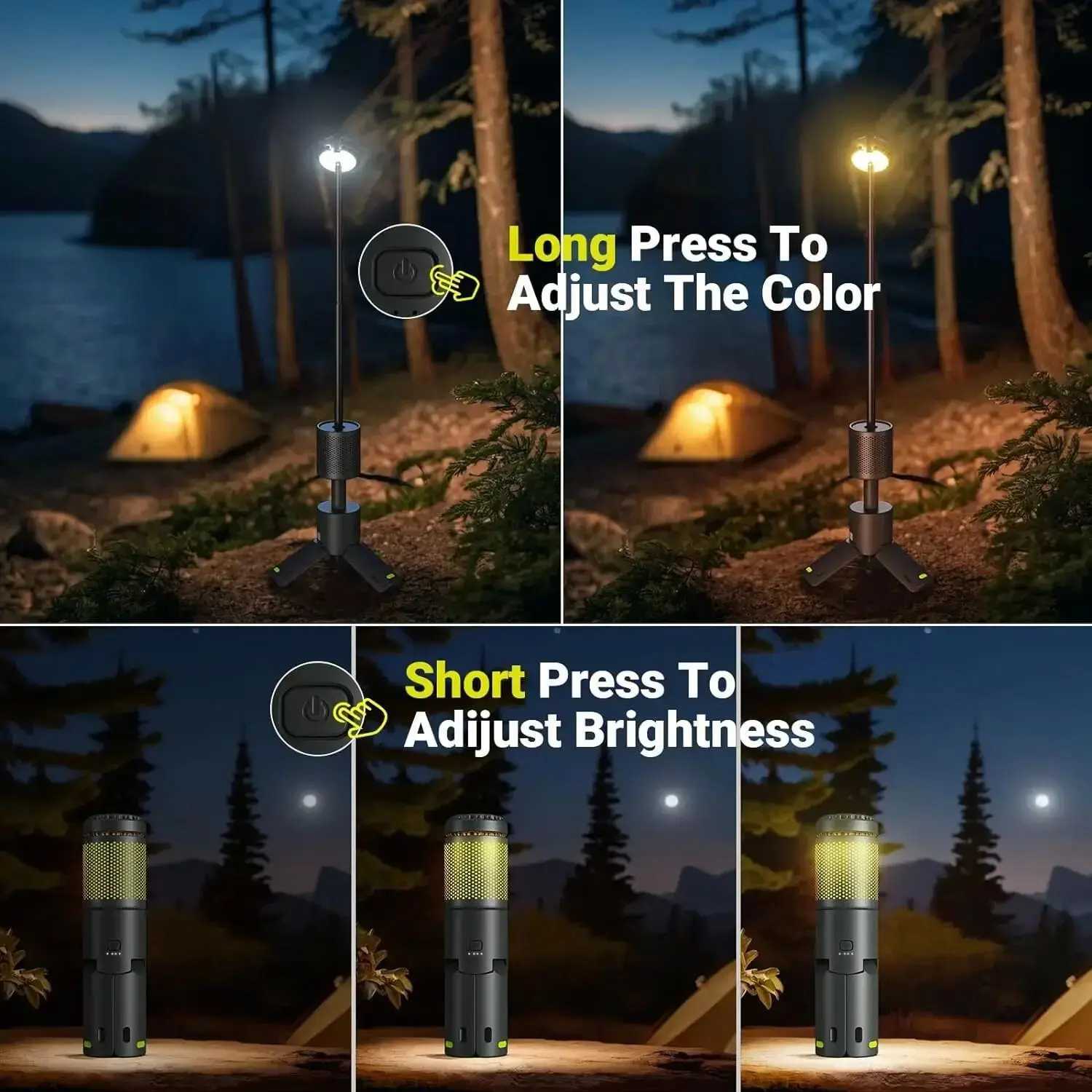 LED camping waterproof vintage light rechargeable lantern tent hanging ambient light IPX4 waterproof portable camping light M251115