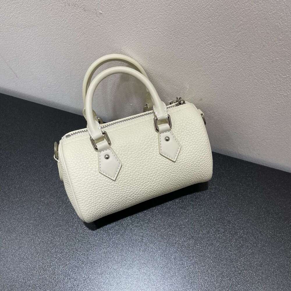 Mm Women's Bags Women's Boston Bowling New TC Cowhide Handbag Crossbody Niche Design Shoulder Bag