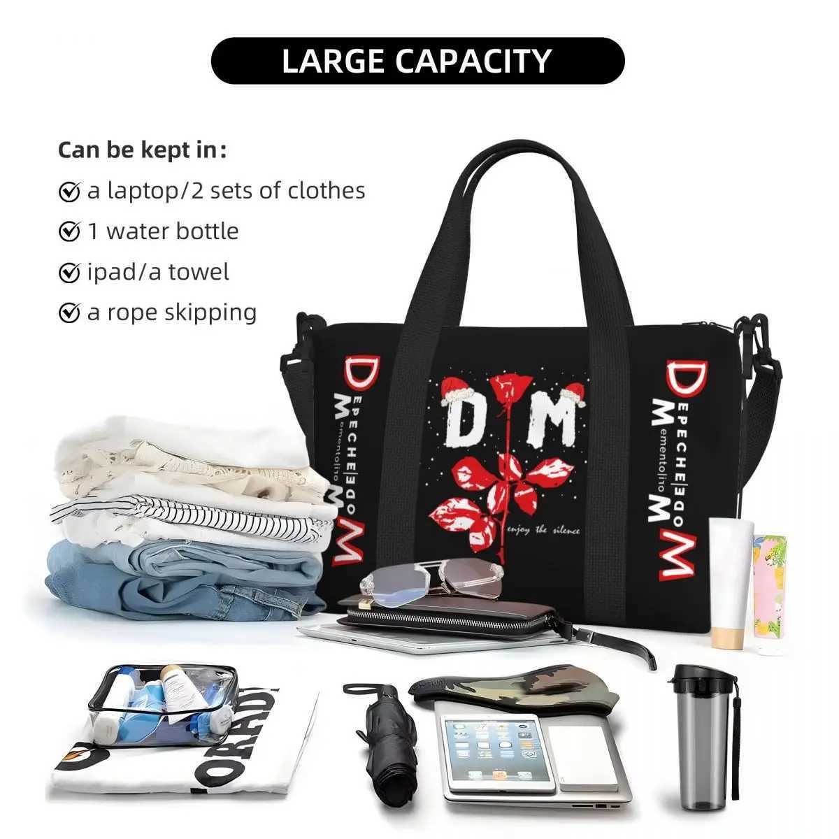 Customized Depeche Cool Mode Handbag Womens Large Capacity DM Gym Beach Travel Bag W250415