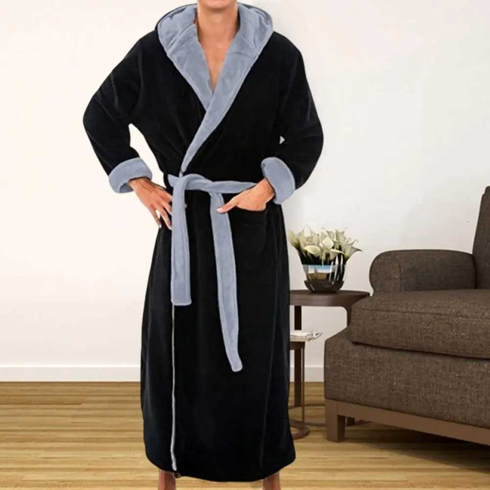 Bathrobe Clothes Nightgown Sleepwear Casual Long Sleeve Mens Man Winter Warm Flannel Robe Plush Male Bath Robe Loungewear Home C251115
