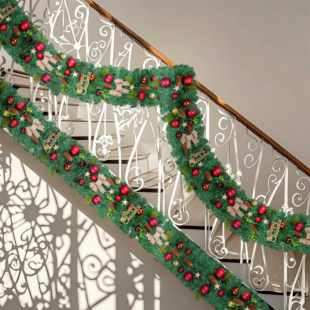 2025 Christmas Wreath Green Artificial Wreath With Cones And Red Berries Artificial Decoration For Indoor And Outdoor GardenM251115