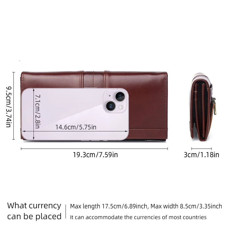 SCHLATUM Womens Leather Wallet Long Multi functional Business Card Holder Wallet Fashion Womens Wallet 250410