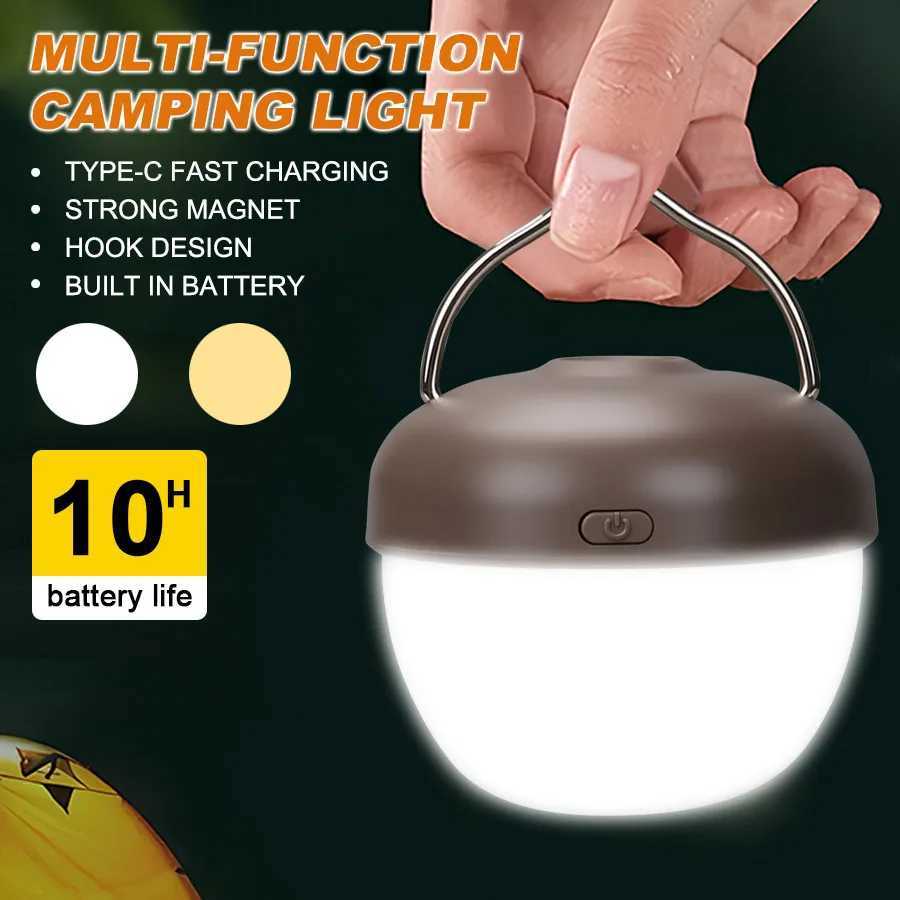 Outdoor LED Camping Lights Rechargeable Portable Night Lamps Built in Battery Emergency Tent Hanging Light Emergency Men Gift M251115