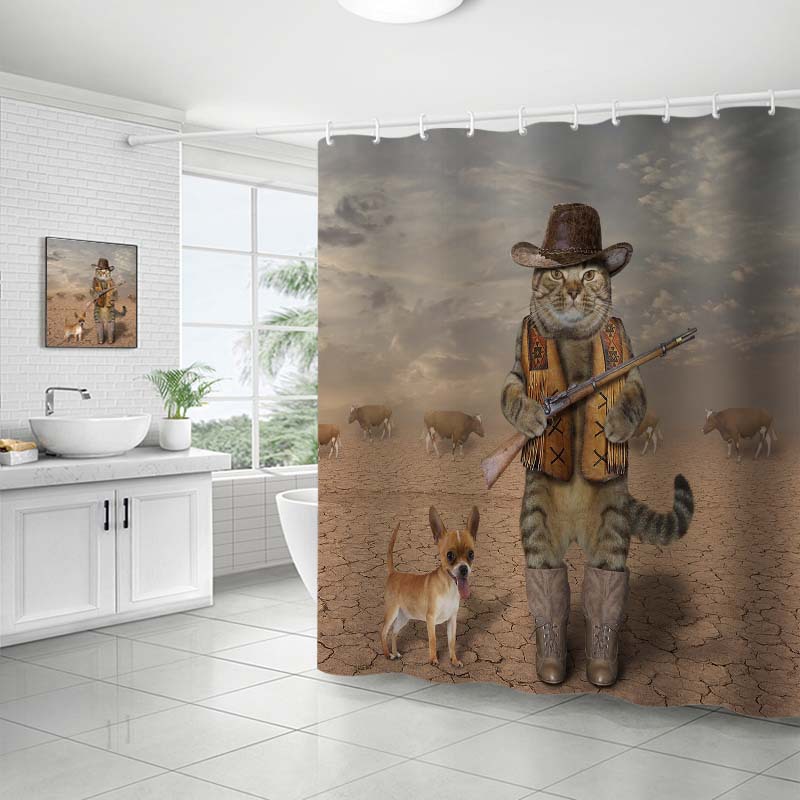 YL-37370 Customized 3D High-Definition Digital Printed Polyester Waterproof and Mildew-Proof Shower Curtain Set