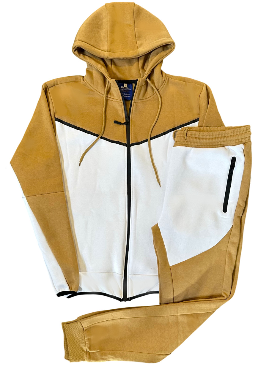 Warm Men's Soft Sweat Jacket & Sweatpants Fleece Sweatsuit &