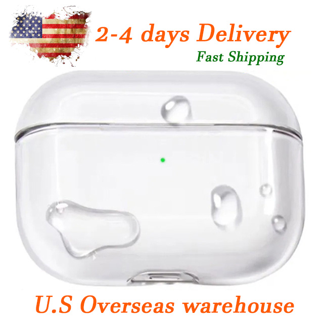 USA Stock Apple Airpods Pro 3 Airpod 3 Air pods 4th Earphones Bluetooth Headphone Accessories Solid Transparent Cover Wireless Charging Box Shockproof Blank Case