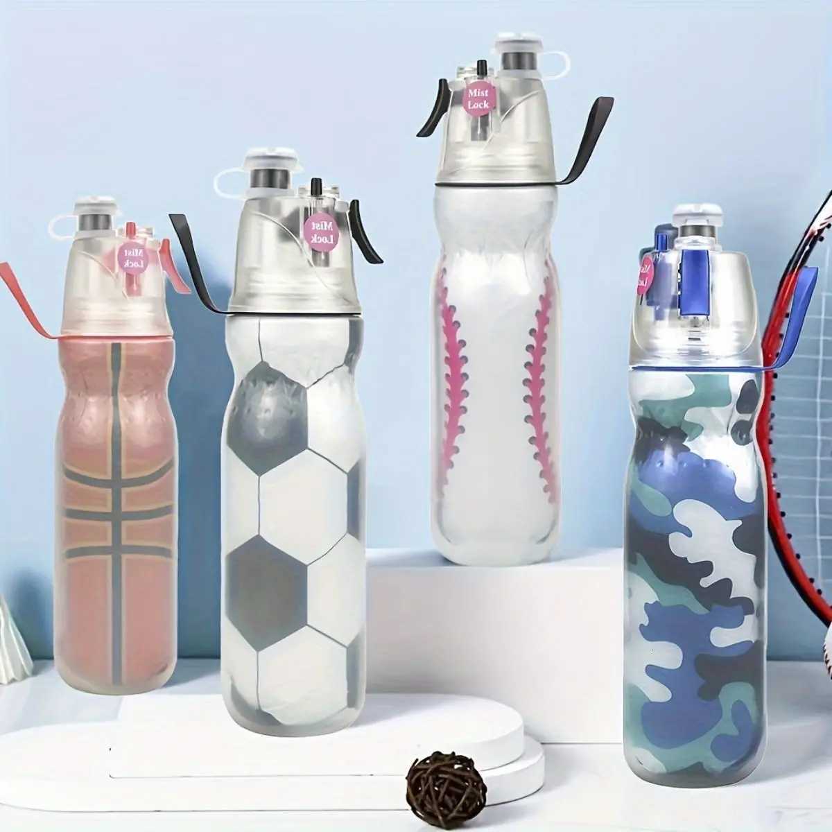 Spray Water Bottle Drinking Bottle Sports Bottle Cycling Bottle 590ml Gym Cycling-Specific Triple-Layer Insulation DesignW251114