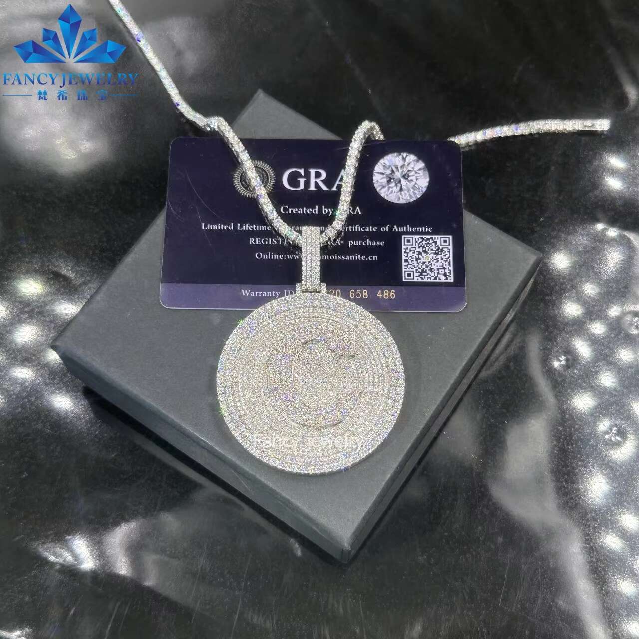 Moissanite Pendant S925 Pass Diamond Tester Iced Out Vvs Diamonds Pendant with Tennis Chain Letter Cluster Hip Hop Jewelry