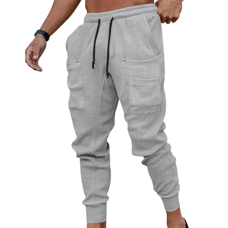 2025 autumn sports sweatpants with loose fit and multiple pockets, men's casual pants