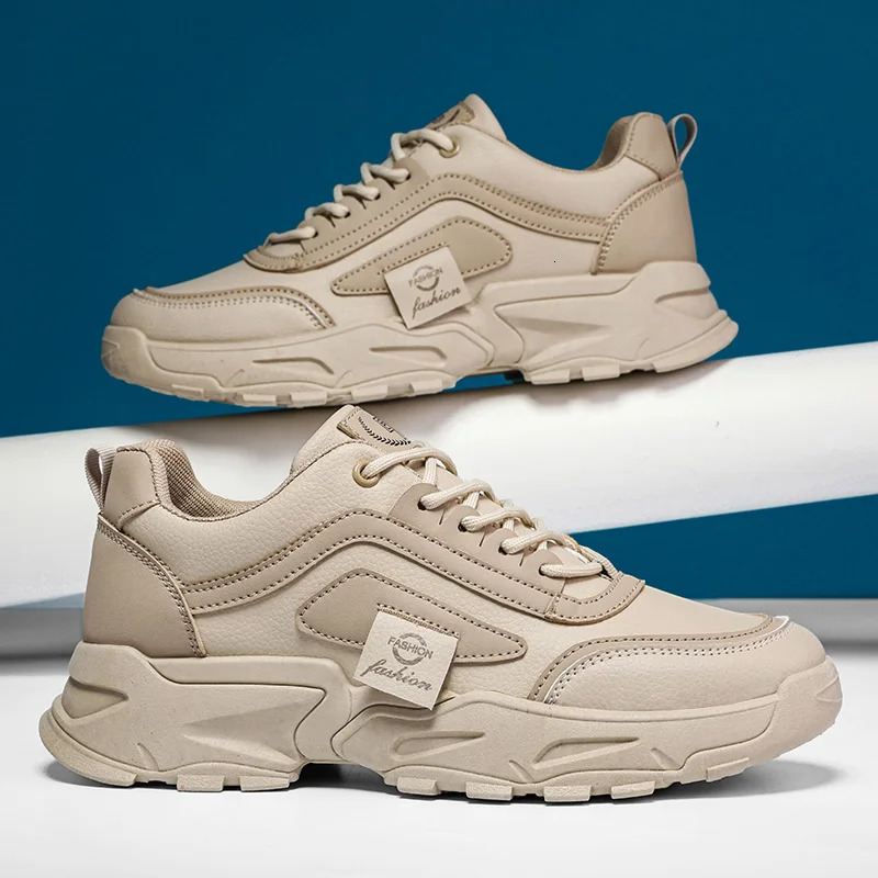 Fashionable Mens Casual Thick soled Sports Shoes Embossed Training Shoes Student Hiking Shoes Mens Vulcanized Shoes 250411