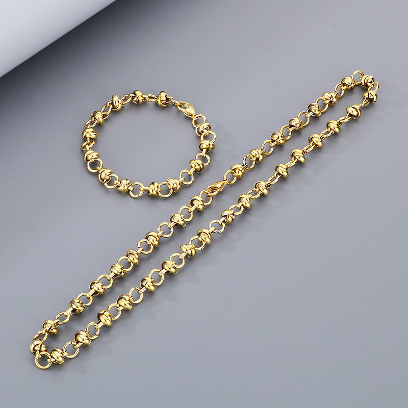 Gold Color Belcher Bolt ring Link Men Women Solid Bracelet Jewllery in 18-24cm Length 240613