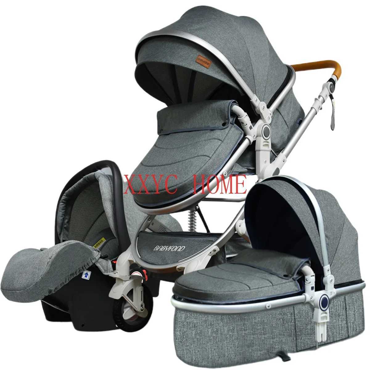 Hot selling 3-in-1 baby stroller foldable baby stroller with cradle childrens outward chair travel system X250415