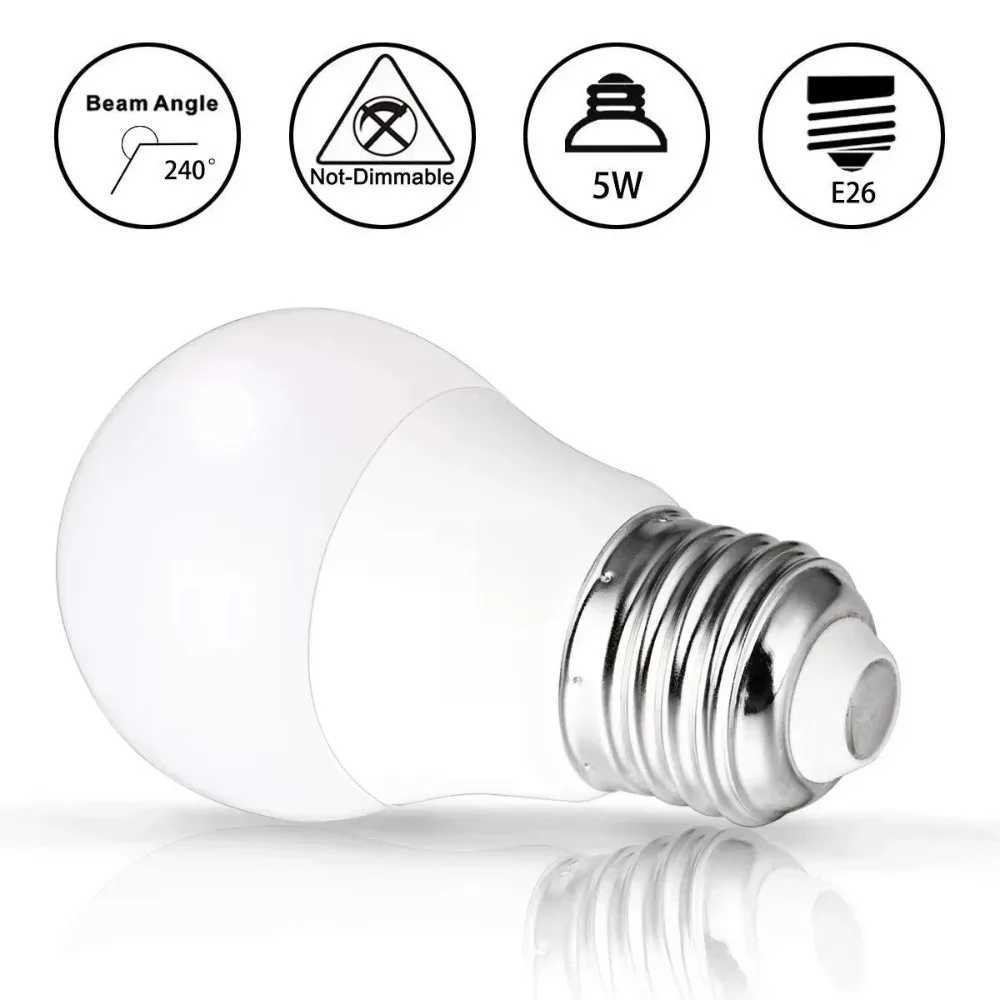 Melery E26 LED Bulb Light 5W Lamp A15 Equivalent 40W 5000K Daylight Warm 3000k Replace Ceiling Fan Refrigerator Appliance 3Pack C251115