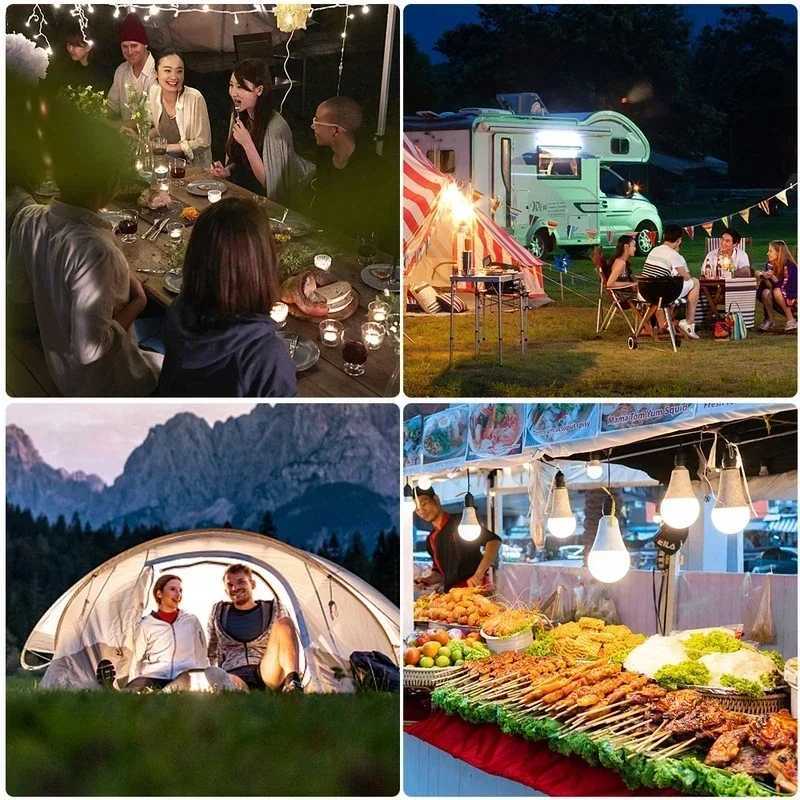 Outdoor USB Rechargeable LED Lamp Bulbs High Brightness Emergency Light Hook Up Camping Fishing Portable Lantern Night Lights M251115