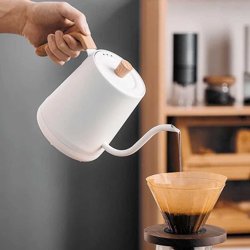 1000W Gooseneck Electric Kettle 800ml Hand Brew Coffee Pot smart Teapot Temperature Control Pot Rapid Heating Kettle Y251114