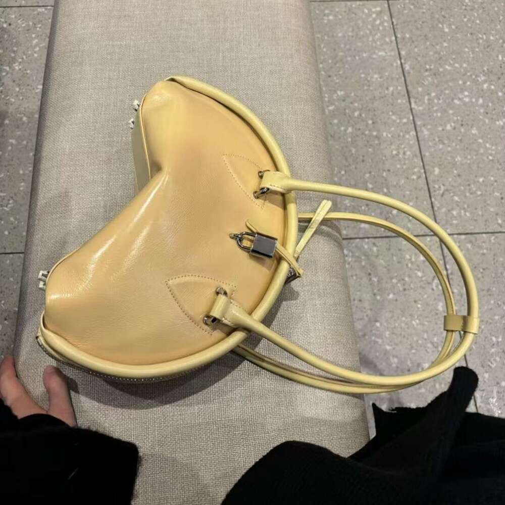 Mm Women's Bags Lock Up Bowling For Women New Model, Top Layer Cowhide Single Shoulder Underarm Bag, Niche Design, Genuine Leather Women's B