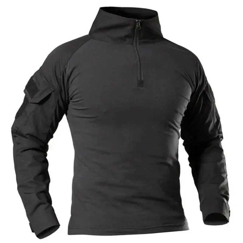 Men Tactical T Shirt Camouflage Long Seve Zipper Assault Frog Climbing Outdoor Shirt Hiking Uniform Club Prom Shirt Cool W250415