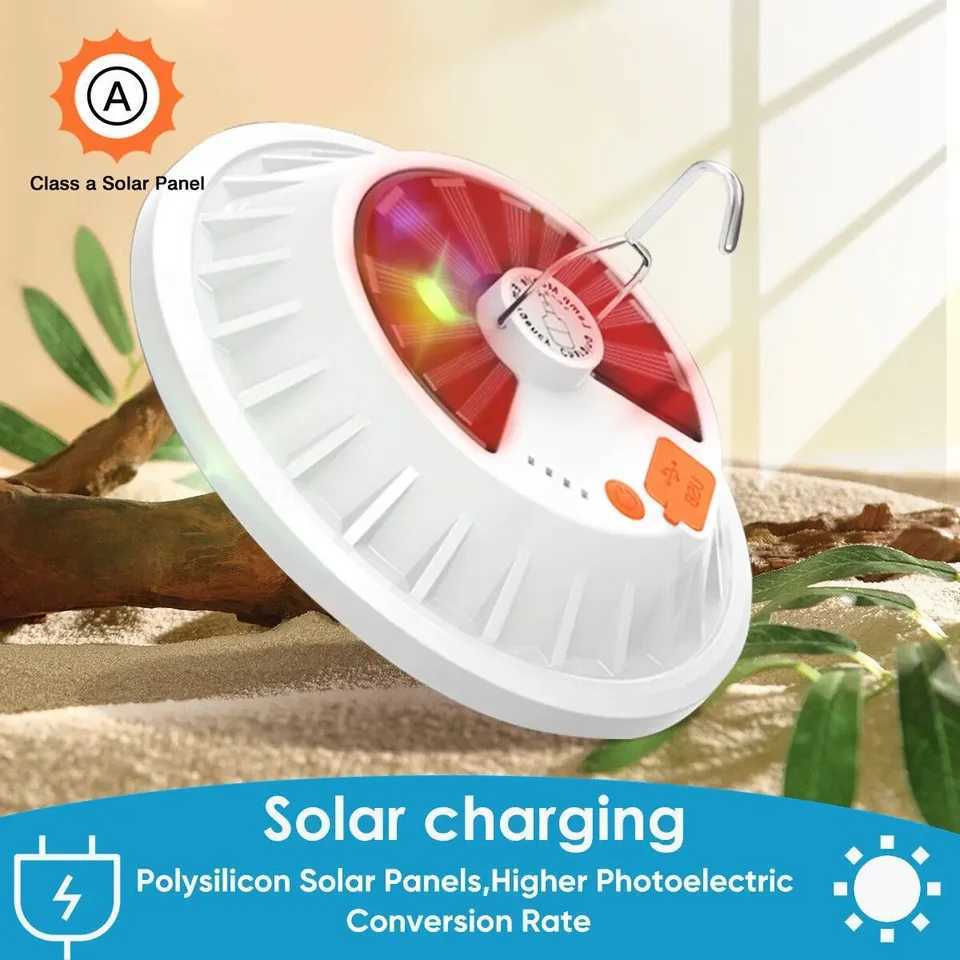 Portable Solar Lantern w/Remote Control5 ModesRechargeablePower BankIP68 WaterproofHookCamping Fishing Emergency Indoor M251115