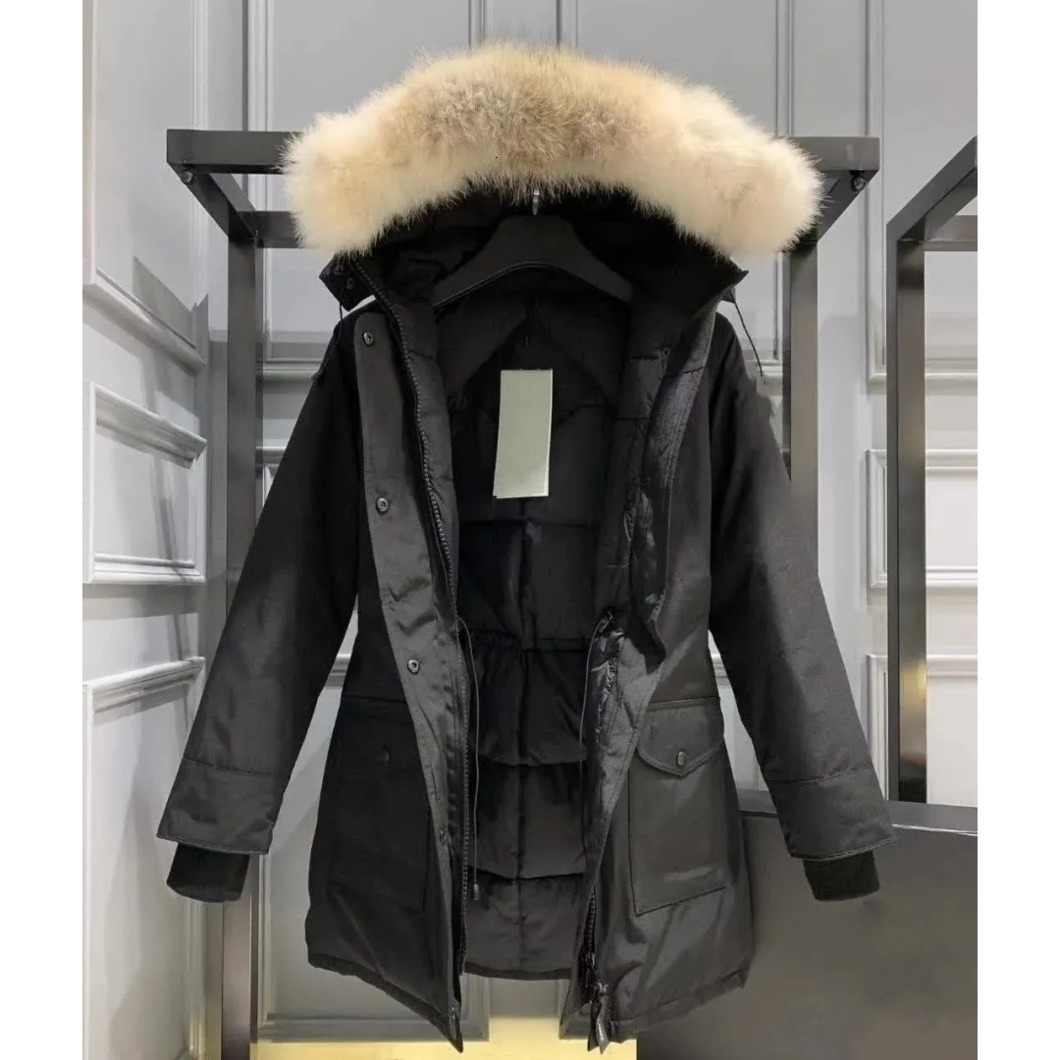 Designer Womens Down Jacket Fashion Brand canada Long Coat Large Pocket Fur Collar Thermal Top Female women goosewomen autumn and winter Large Clothing Coats S-2XL