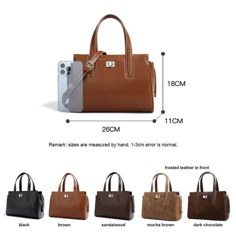 Women 2024 New Early Autumn Shoulder Lady Split Leather Cross-Body Bag Female Large Capacity Fashion Commuting Handbag