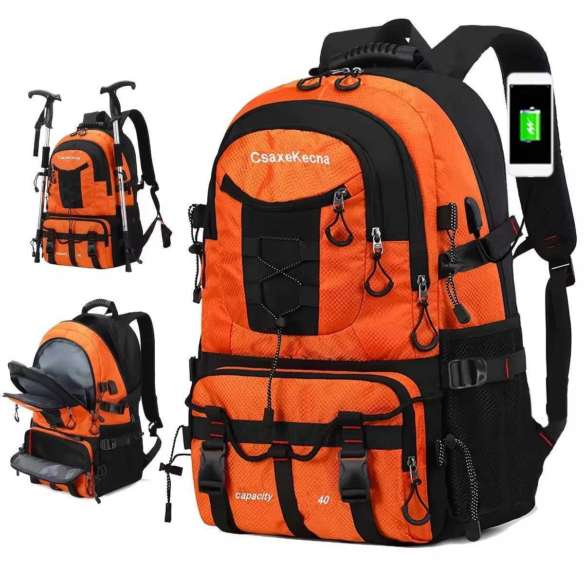 Large capacity backpack professional outdoor hiking and mountaineering bag lightweight and waterproof travel bag usb interfaceW251114