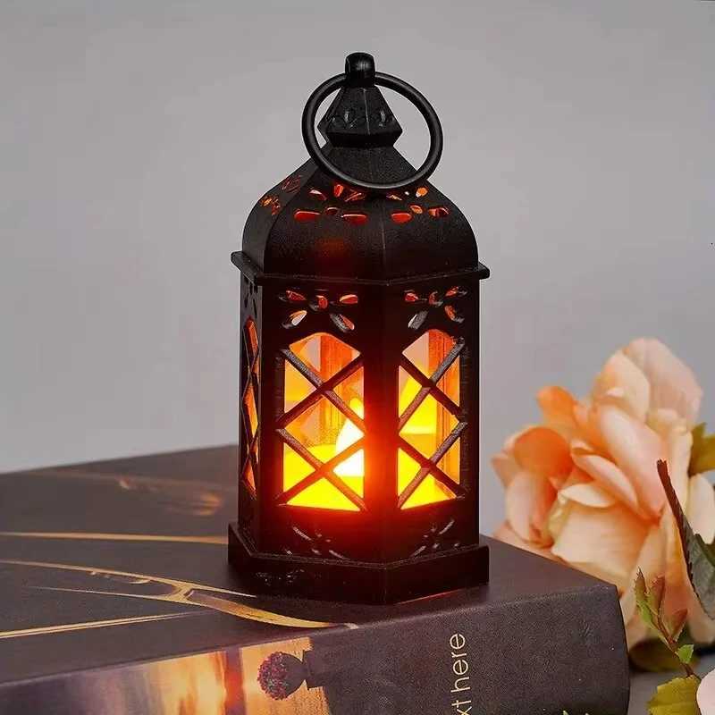 Halloween Led Electronic Candle Light Hexagonal Wind Light Portable Handheld Small Lantern Decorative Ornament M251115