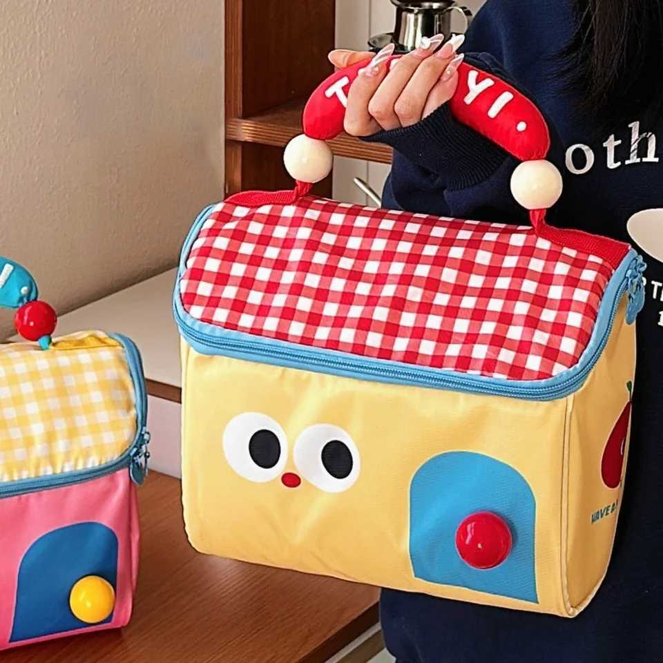 Cute villa makeup bag large capacity multifunctional fresh insulated lunch box handbagXJ250415