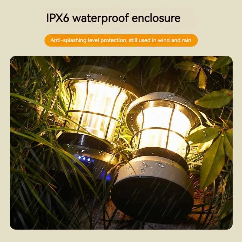 Retro Lamp Portable Camping Lantern USB Recharge Camping Tent Travel Light Vintage Outdoor Lighting Camping Equipment Flashlight M251115