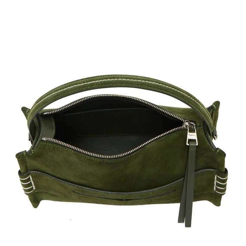Loafer Shoulder Women 2025 Trend High Quality Faux Suede Olive Green Handbag New Fashion Luxury Brand Designer Crossbody Bag