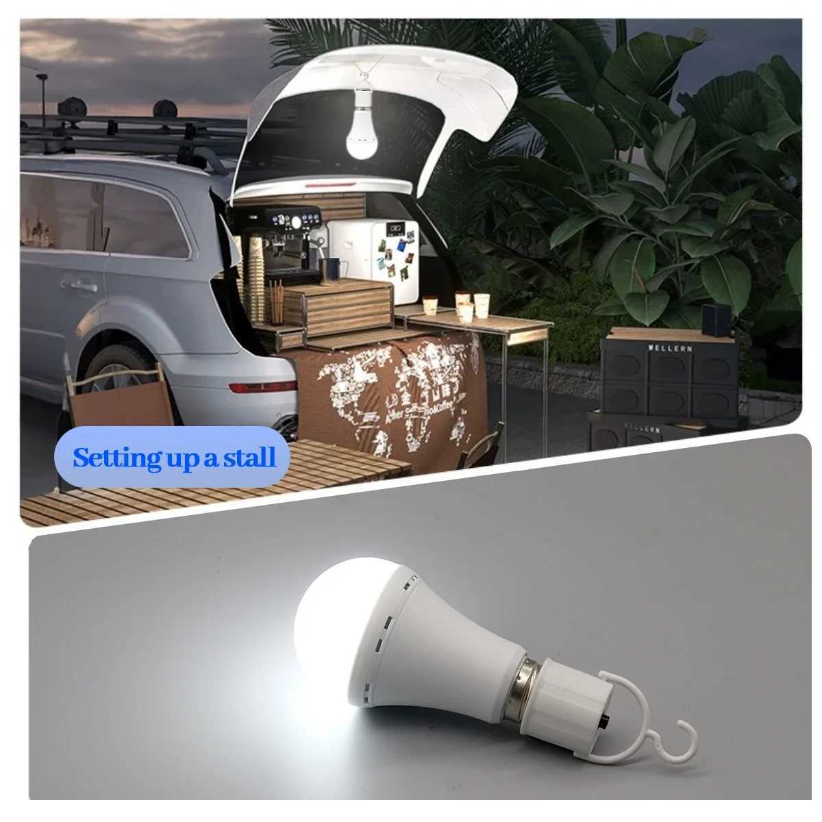 LED Rechargeable Bulb Light E27 7W 1500mAh Emergency Bulb 220V 110V for Home Power Outdoor Camping Failure Porch Garden Lamp C251115