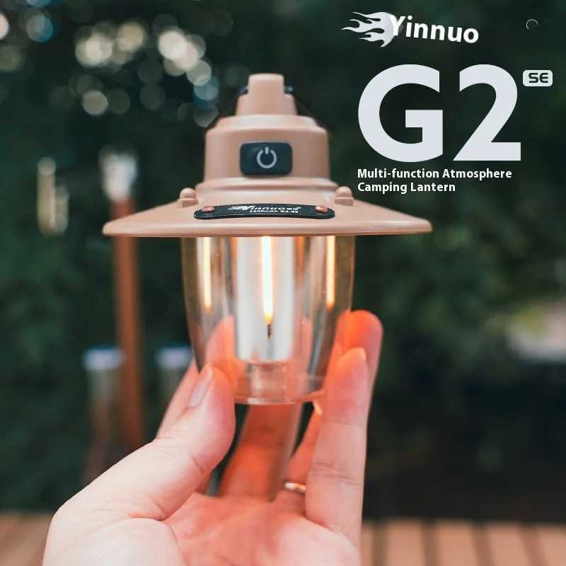 Retro Shaped Outdoor Camping Lantern Premium LED Atmosphere Light Long-Lasting Rechargeable Compact Tent Lighting M251115